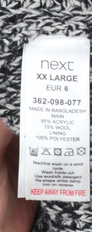 Next Men’s Grey Chunky-Knit Hooded Full Zip Jumper XXL