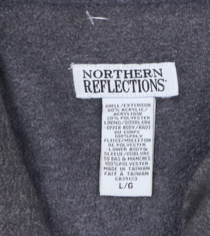 Northern Reflections Women's Grey L Fleece Button Winter Jacket