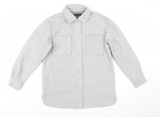 New Look Women Grey Regular Fit Shirt Jacket Size S