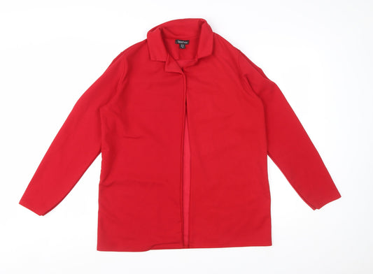 Boohoo Women Red Size 14 Long Sleeve Open Front Blazer Jacket