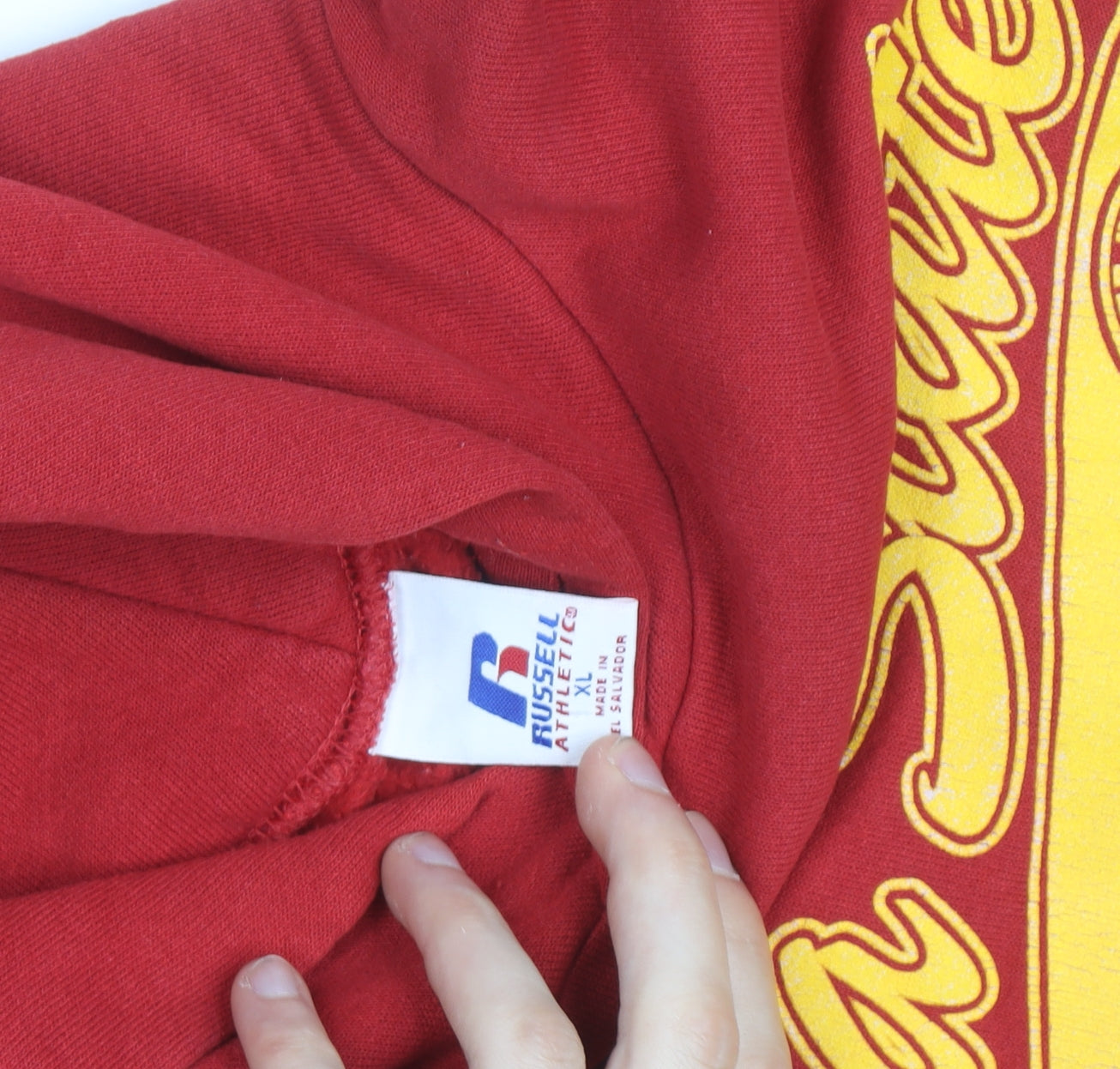 Russell Athletic Mens Red XL Pullover Hoodie Iowa State Graphic Fleece