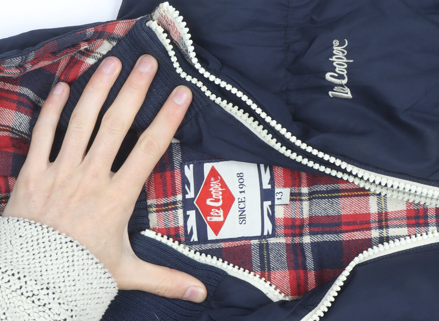 Lee Cooper Women's Navy Hooded Puffer Waistcoat Size L