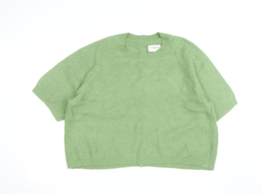 FatFace Women's Green Cotton Knit Button Cardigan Size 18
