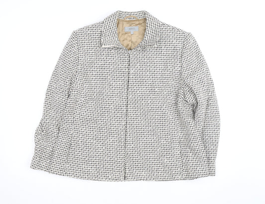 Marks and Spencer Women's Beige Tweed Zip Jacket Size 18