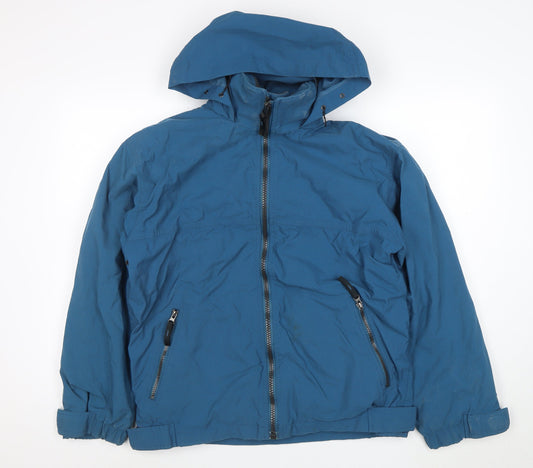 Lee Valley Mens Blue Hooded Waterproof Jacket Size S