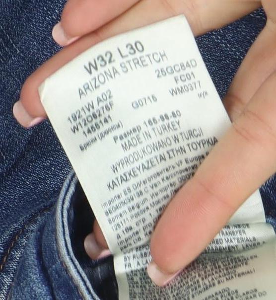 Wrangler Women Blue Straight Stretch Jeans W32 L30 Regular Fit
