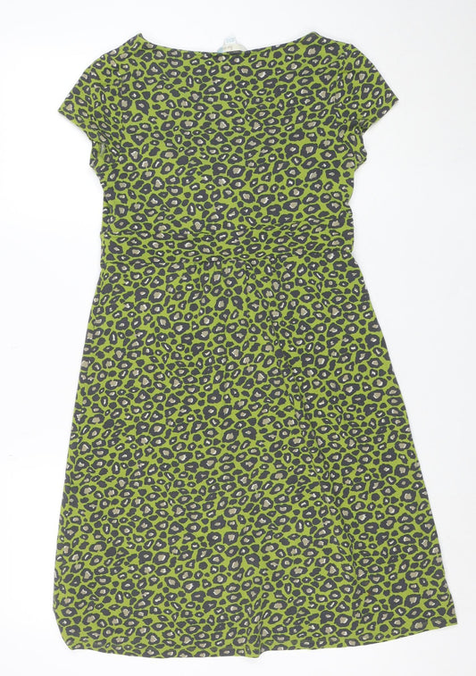 Boden Women’s Green Leopard Print Bodycon Dress Size 8