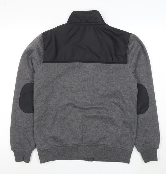 Flying Machine Men's Grey Full Zip Sweatshirt Medium