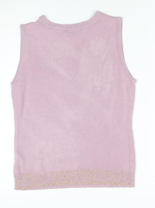 Michele Ambers Women's Purple Sleeveless Knit Tank Top Size 14