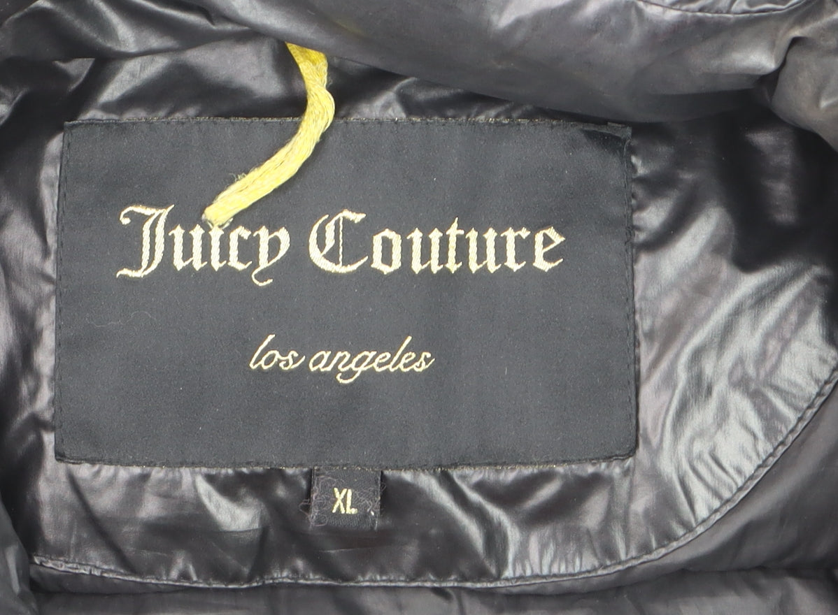 Juicy Couture Women’s Black XL Long Hooded Puffer Coat