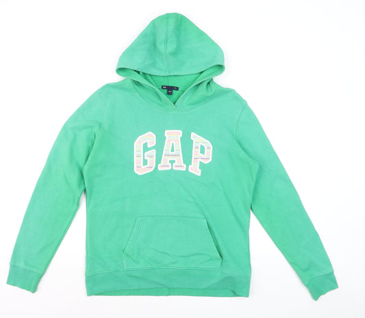 Gap Women's Green Pullover Hoodie Small Fleece Lined Casual Sweatshirt