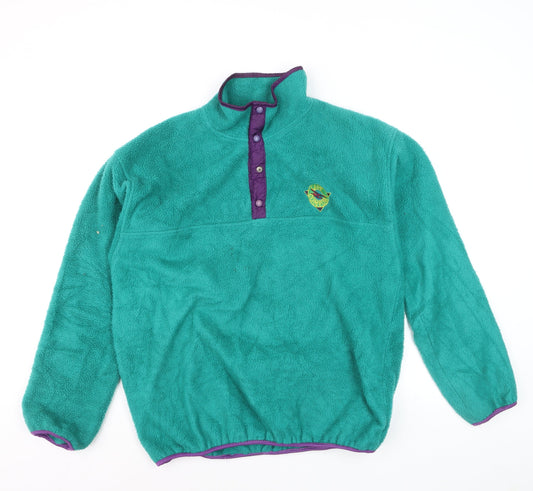 Cape Comfort Men's Green Fleece 1/4 Zip Retro Outdoor Jacket M