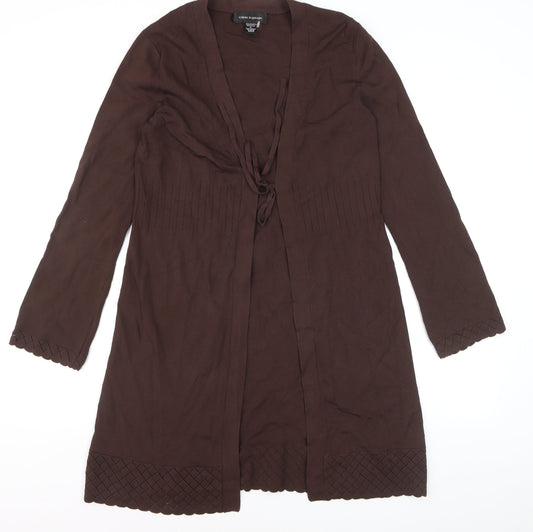 Cable & Gauge Women Brown V-Neck Long Sleeve Knit Cardigan M