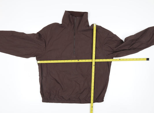 Uniqlo Men Brown 1/4 Zip Lightweight Cotton Jacket Size M