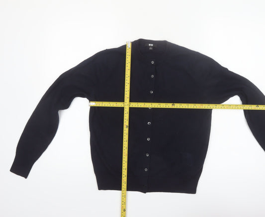 Uniqlo Women’s Black Small Crew Neck Wool Cardigan Jumper