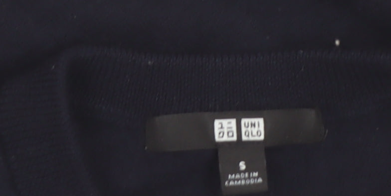 Uniqlo Women’s Black Small Crew Neck Wool Cardigan Jumper