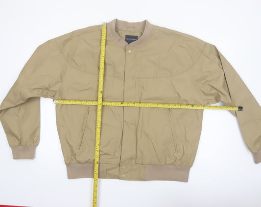 Knightsbridge Men's Beige Bomber Jacket L Polyester Cotton Casual