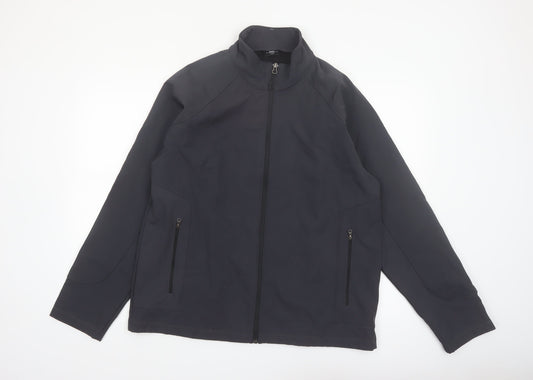 Blue Harbor Mens Black Softshell Jacket L Full Zip Windproof