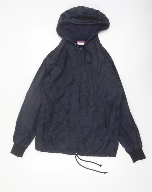 Champion Women's Blue S Hooded Windbreaker Jacket