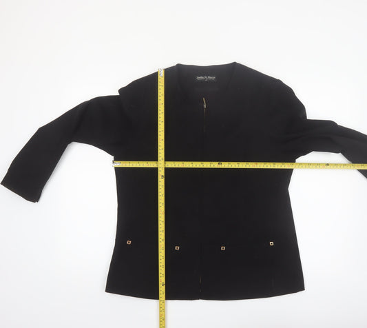 Joella Di Marco Women's Black Medium Zip Blazer Jacket
