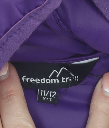 Additional view of Freedom Trail Teens Purple Hooded Puffer Jacket, size 10, Regular Fit