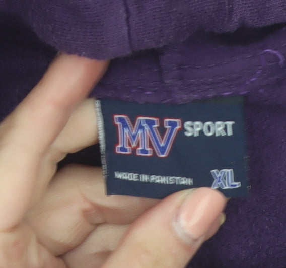 MV Sport Men's Purple Hoodie XL Pullover NY University Graphic Print