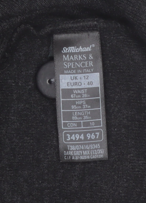 Marks and Spencer Women’s Dark Grey Long Cardigan Size 12 Merino Wool Blend