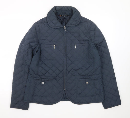 Kaleidoscope Women's Blue Quilted Mid-Length Jacket UK 14