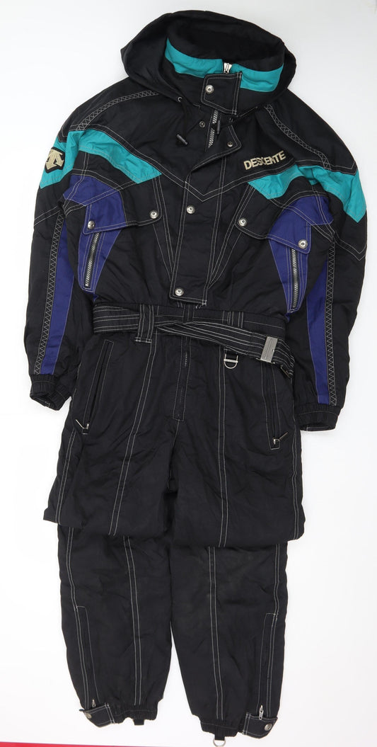 Descente Men's Black L Ski Snow Pants Suit Insulated Waterproof Lined