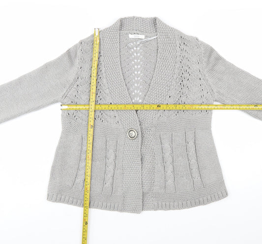 Marks and Spencer Women's Grey Acrylic Knit Cardigan UK 18