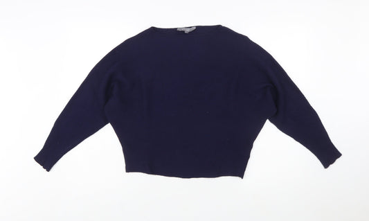 Principles Women Blue Boat Neck Relaxed Fit Knit Jumper M
