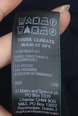 Marks and Spencer Women’s Blue Short Sleeve Button Cardigan M
