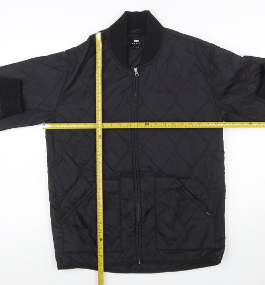 Edwin Men’s Black Quilted Nylon Zip Jacket Size M Casual