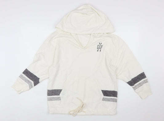 Gap Women’s Ivory Pullover Hoodie Medium Cotton Blend Casual