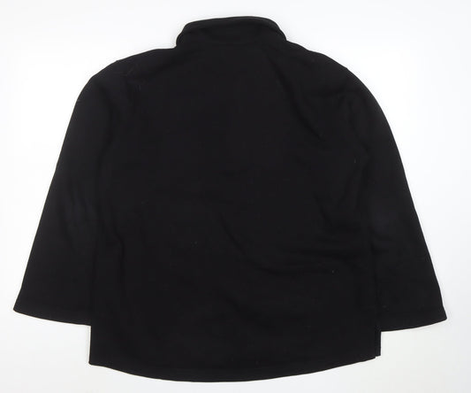 & Other Stories Women Black Henley Sweatshirt Size 12 Cotton Blend