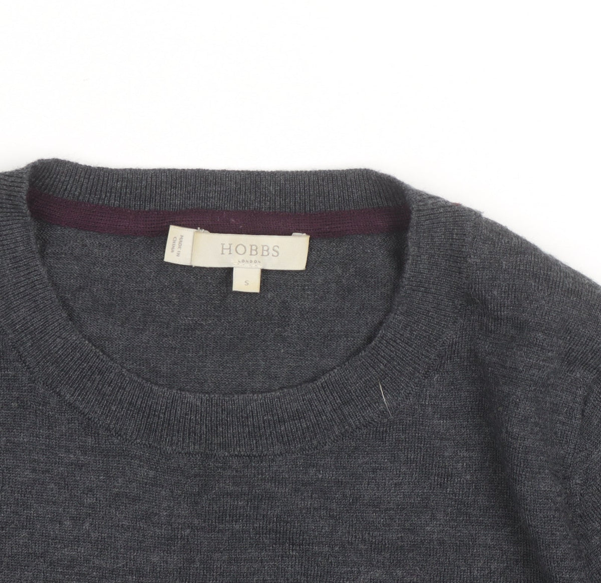 Additional view of Hobbs Grey Wool Dog Motif Crew Neck Men's jumper, size S