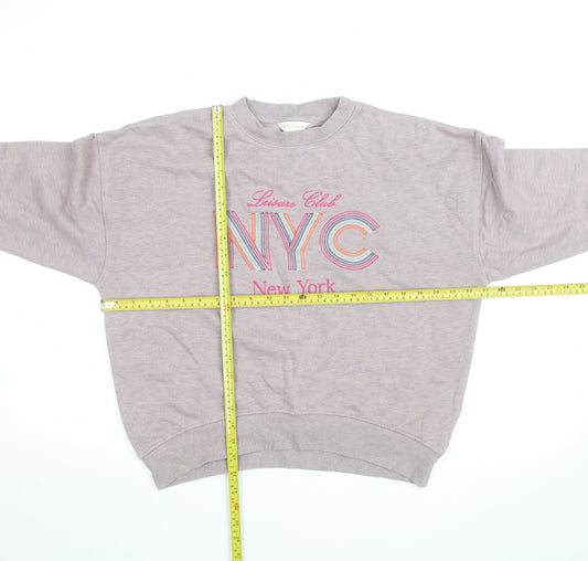 Next Women Grey NYC Graphic Pullover Sweatshirt Size XS
