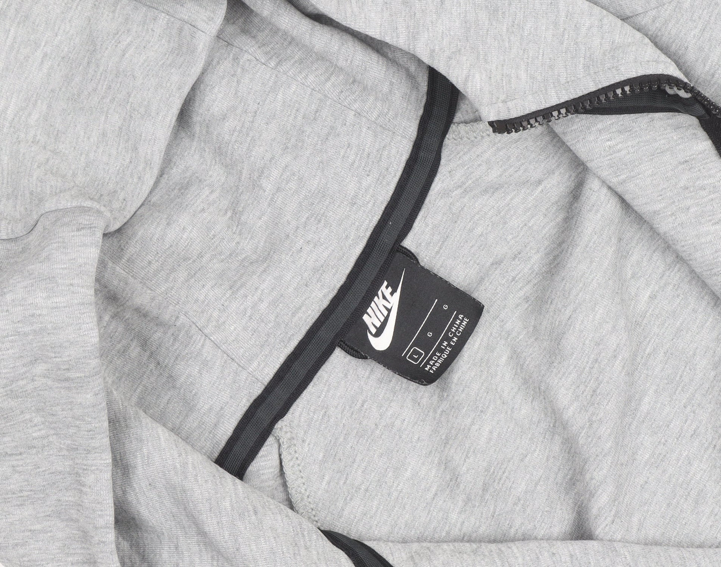 Nike Men's Grey Full Zip Hoodie Size L Regular Fit Sportswear