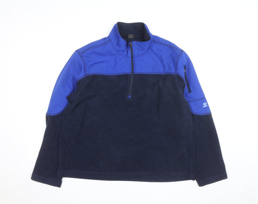 Starter Men's Blue 1/4 Zip Fleece Track Jacket Size L