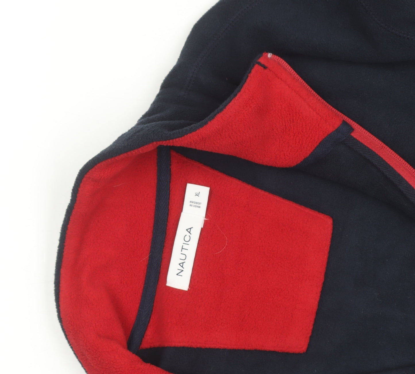 Nautica Men's Blue Red Fleece Full Zip Jacket XL