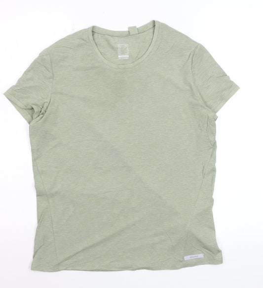 Decathlon Women's Green Regular Fit Short Sleeve T-Shirt Size 12