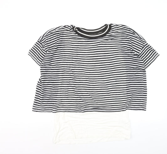 Pure Collection Women’s Black Striped Ringer T-Shirt Size 12