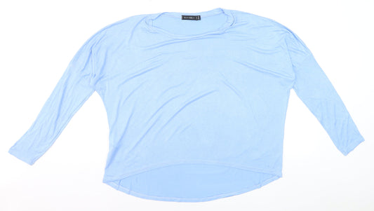 Blue Vanilla Women's Blue Relaxed Jersey 3/4 Sleeve T-Shirt S