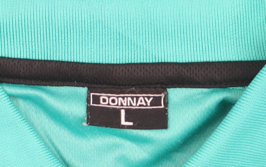 Donnay Men's Green Lightweight Polyester Polo Shirt Size L