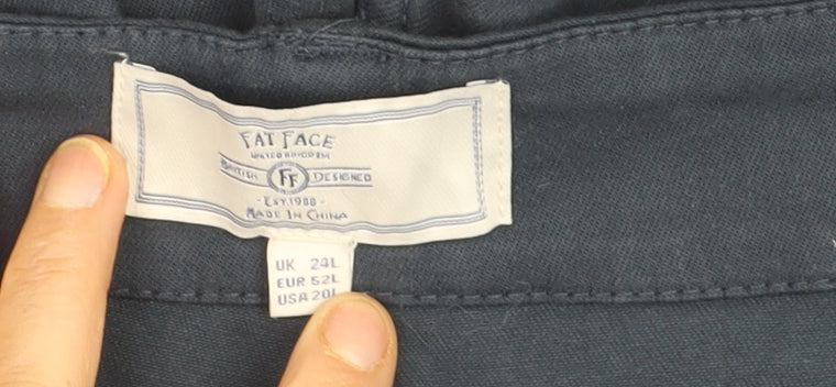 Fat Face Mens Blue Cargo Trousers 24L Regular Fit Cotton Blend