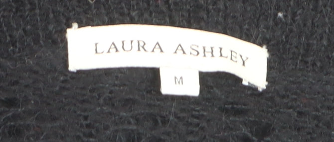Laura Ashley Women’s Black Open Knit Long Cardigan M