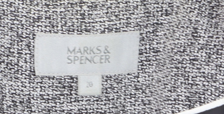 Marks and Spencer Women Grey Tweed Blazer Jacket Size 10 Classic Fit