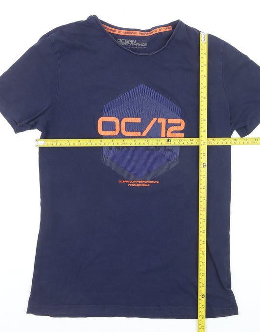 Ocean Cup Performance Men's Blue L Graphic Sports T-Shirt