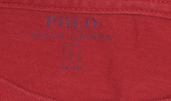 Ralph Lauren Men's Red Long Sleeve Cotton Shirt Size L