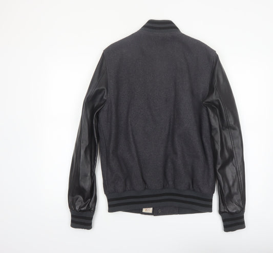 Burning Palms Men’s Black Wool Varsity Jacket Size S